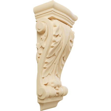 Ekena Millwork 4 1/2"W x 2 3/4"D x 10"H Small Farmingdale Acanthus Pilaster Corbel, Maple COR04X02X10FRMA